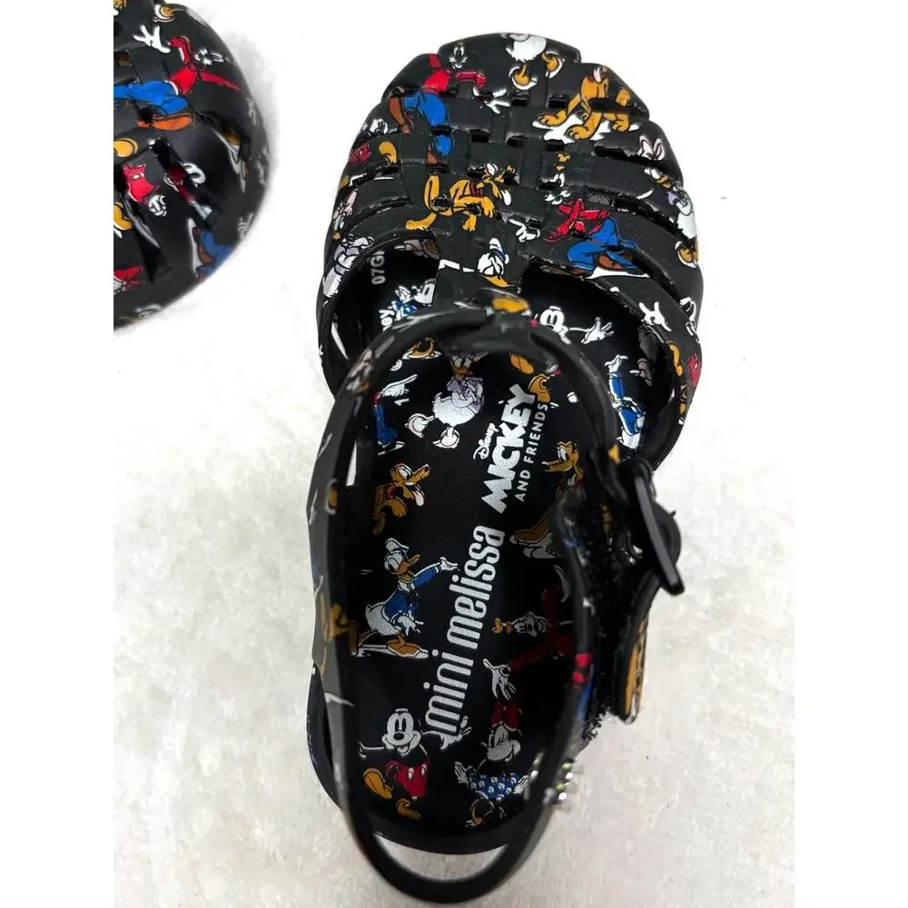 Mini Melissa NEW Posession Mickey & Friends Black Fisherman Sandal 7